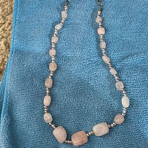 Rose Quarts Pink Stone Necklace